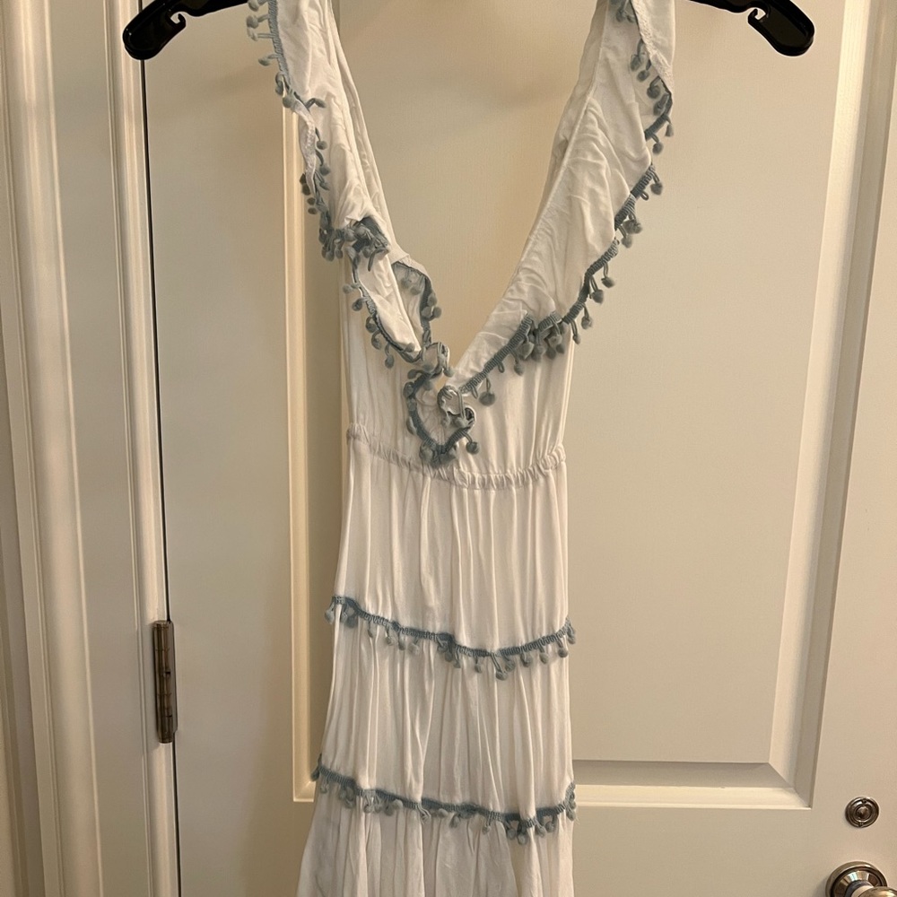 Mini dress/coverup with cute pom poms!!